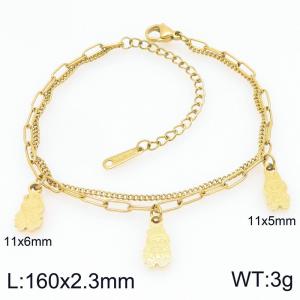 Stainless steel gold bracelet - KB207895 -ZLA